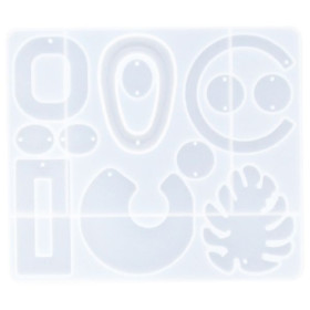 RESLIN - Silicone Mould - Earrings Abstract - 12,6x10,9x0,7cm
