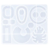 RESLIN - Silicone Mould - Earrings Abstract - 12,6x10,9x0,7cm