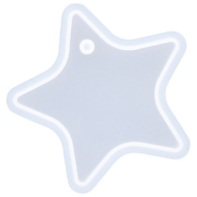 JESMONITE - Silicone Mould - Star with Hanging Eye - 6,9x5,7x1,2cm