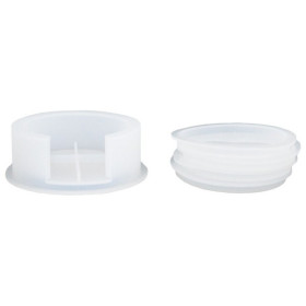 JESMONITE - Moule en Silicone - Ensemble Holder Pour 4 Rond Coasters - 11,6x11,6x4cm