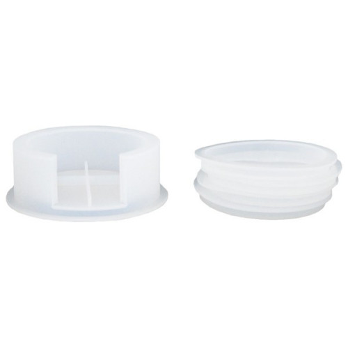 JESMONITE - Silicone Mould - Set Holder for 4 Round Coasters - 11,6x11,6x4cm