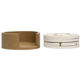 JESMONITE - Moule en Silicone - Ensemble Holder Pour 4 Rond Coasters - 11,6x11,6x4cm