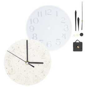 JESMONITE - Moule en Silicone - Horloge Murale (avec Mécanisme) - 15,5x15,5x1cm
