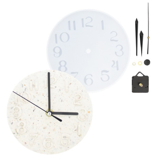 JESMONITE - Silicone Mould - Wall Clock (with Mechanism) - 15,5x15,5x1cm