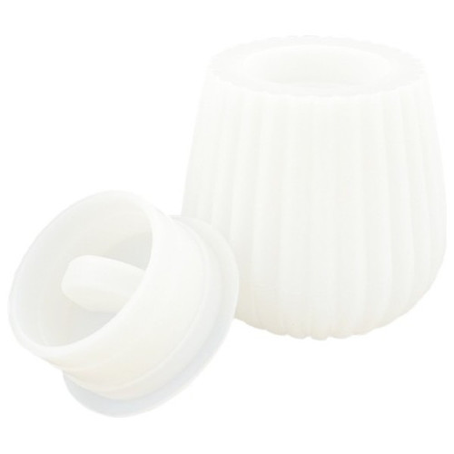 JESMONITE - Silicone Mould - Pinstripe Pot with Lid - 9,8x9,8x8,3cm