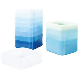 JESMONITE - Silicone Mould - Square Base Pot / Vase - 8,8x8,8x3,5cm