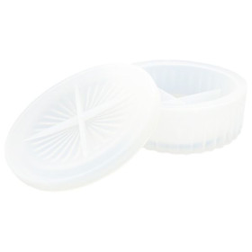 JESMONITE - Silicone Mould - Round Stackable Storage Box with Patterned Lid - 12x12x4,5cm