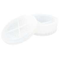 JESMONITE - Moule en Silicone - Rond Stackable Boîte De Rangement Avec Patterned Lid - 12x12x4,5cm