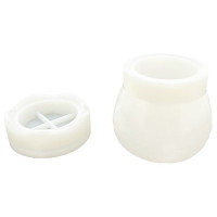 JESMONITE - Moule en Silicone - Rond Jar Avec Couvercle - 8,2x8,2x7cm