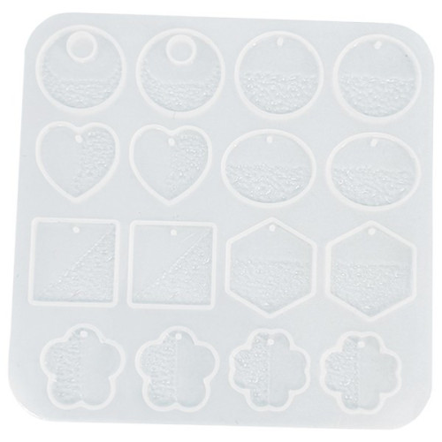 RESLIN - Silicone Mould - Earrings Hearts - 12,5x12,7x0,5cm