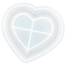 JESMONITE - Moule en Silicone - Cœur-shaped Dish - 15,5x14,4x1,8cm