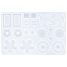 RESLIN - Silicone Mould - Earrings Collection - 21,3x13,5x0,5cm