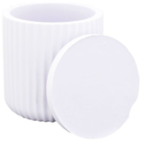 JESMONITE - Moule en Silicone - Pot Haut Nervuré + Couvercle - Ø7,8x8cm