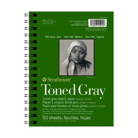 STRATHMORE - Toned Gray Sketch - Wire-Bound Pad - 80LB - 50 Sheets - 5.5x8.5"