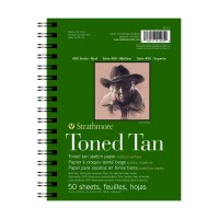 STRATHMORE - Toned Tan Sketch - Wire-Bound Pad - 80LB - 50 Sheets - 5.5x8.5"