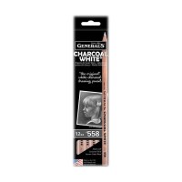 GENERAL PENCIL - Crayon Fusain Blanc - Charcoal White