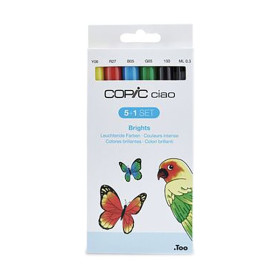 COPIC - Feutres CIAO 5+1 - 5 Couleurs Vives + 1 Multiliner