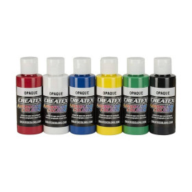 CREATEX - Airbrush Opaque - Set de 6 x 2OZ - Peinture Aérographe