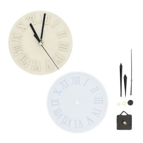 JESMONITE Silicone Mould - Analog Clock 15cm Roman Numerals + Mechanism