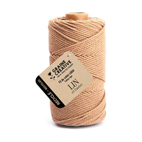 GRAINE CREATIVE - Twisted Cotton String - 2 mm - 100 m - 400 g - Linen