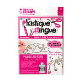 GRAINE CREATIVE - PLASTIQUE FOU - 7 Sheets - Mixed (4 Transparent + 3 White)
