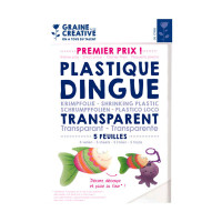 GRAINE CREATIVE - PLASTIQUE FOU - 5 Sheets - Transparent