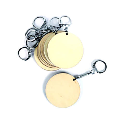 GRAINE CREATIVE - Porte-Clés Bois Rond - 10 Pièces - 55mm