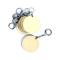 GRAINE CREATIVE - Porte-Clés Bois Rond - 10 Pièces - 55mm