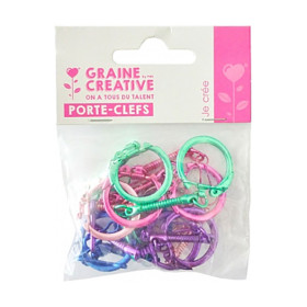 GRAINE CREATIVE - Porte-Clés Chaînette - 10 Pièces - Coloris Assortis