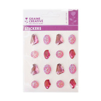 GRAINE CREATIVE - Strass Précieuses Adhésives - 16 Pierres - Roses