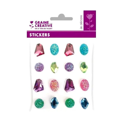 GRAINE CREATIVE - Precious Adhesive Rhinestones - 16 Stones - Assorted Colors