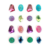 GRAINE CREATIVE - Precious Adhesive Rhinestones - 16 Stones - Assorted Colors