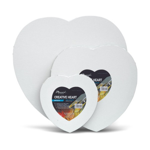 PHOENIX - ARTIST CANVAS - Heart-Shaped Stretched Canvas - 100% Cotton - "Creative Hearts"