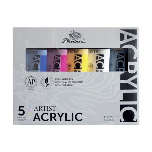 Phoenix - Acrylic Pack - Primary Colours - 5x100ml