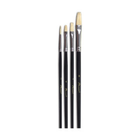 PHOENIX - Set of 4 Brushes - Acrylic & Watercolor Classic - Brown Nylon