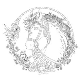 PHOENIX - Coloring Panel - Pre-drawn Painting Board - 30x30cm - Horse