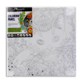 PHOENIX - Coloring Panel - Carton à Peindre Pré-dessiné - 30x30cm - Chat