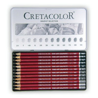 Cretacolor - Cleos Red - Crayon Graphite Beaux-Arts - Set de 12 Pièces