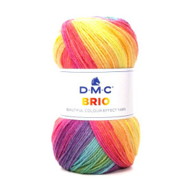 DMC - Brio - Multicolour Wool-Acrylic Yarn - Ball 100g/345m - Multi (Yellow/Pink/Purple/Blue)
