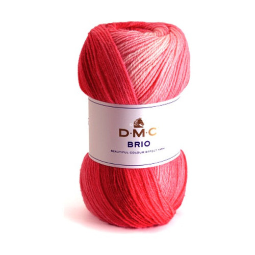DMC - Brio - Multicolour Wool-Acrylic Yarn - Ball 100g/345m - White / Pink
