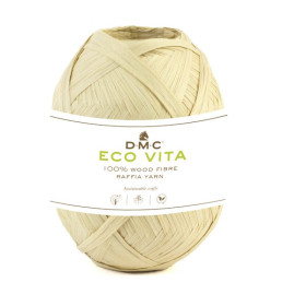 DMC - Eco Vita Raffia - 100% Fibre de Bois - Pelote 50g/100m - Blanc Cassé