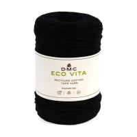 DMC - Eco Vita Tape Yarn - Fil Tubulaire Recyclé - Pelote 250g/120m - Noir