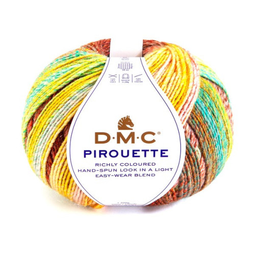 DMC - Pirouette - Multicolour Acrylic - Ball 200g/500m - Pink / Orange / Blue
