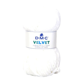 DMC - Velvet - 100% Polyester Chenille - Ball 100g/100m - White