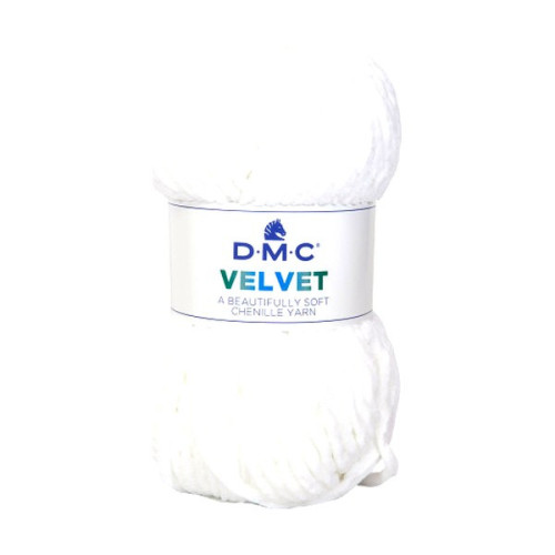 DMC - Velvet - 100% Polyester Chenille - Ball 100g/100m - White