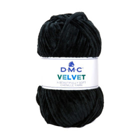 DMC - Velvet - 100% Polyester Chenille - Ball 100g/100m - Black