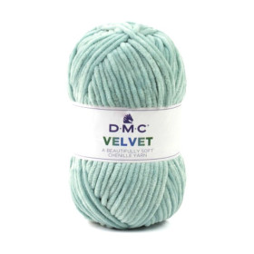 DMC - Velvet - Fil Chenille 100% Polyester - Pelote 100g/100m - Bleu Menthe / Clair