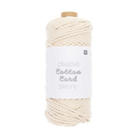 RICO - Creative Cotton Cord Skinny 190g/55m - Macramé Yarn - Skinny Ecru