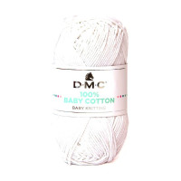 DMC - Baby Cotton - 100% Coton Peigné - Pelote 50g/155m - Blanc