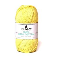 DMC - Baby Cotton - 100% Combed Cotton - Ball 50g/155m - Soft Yellow